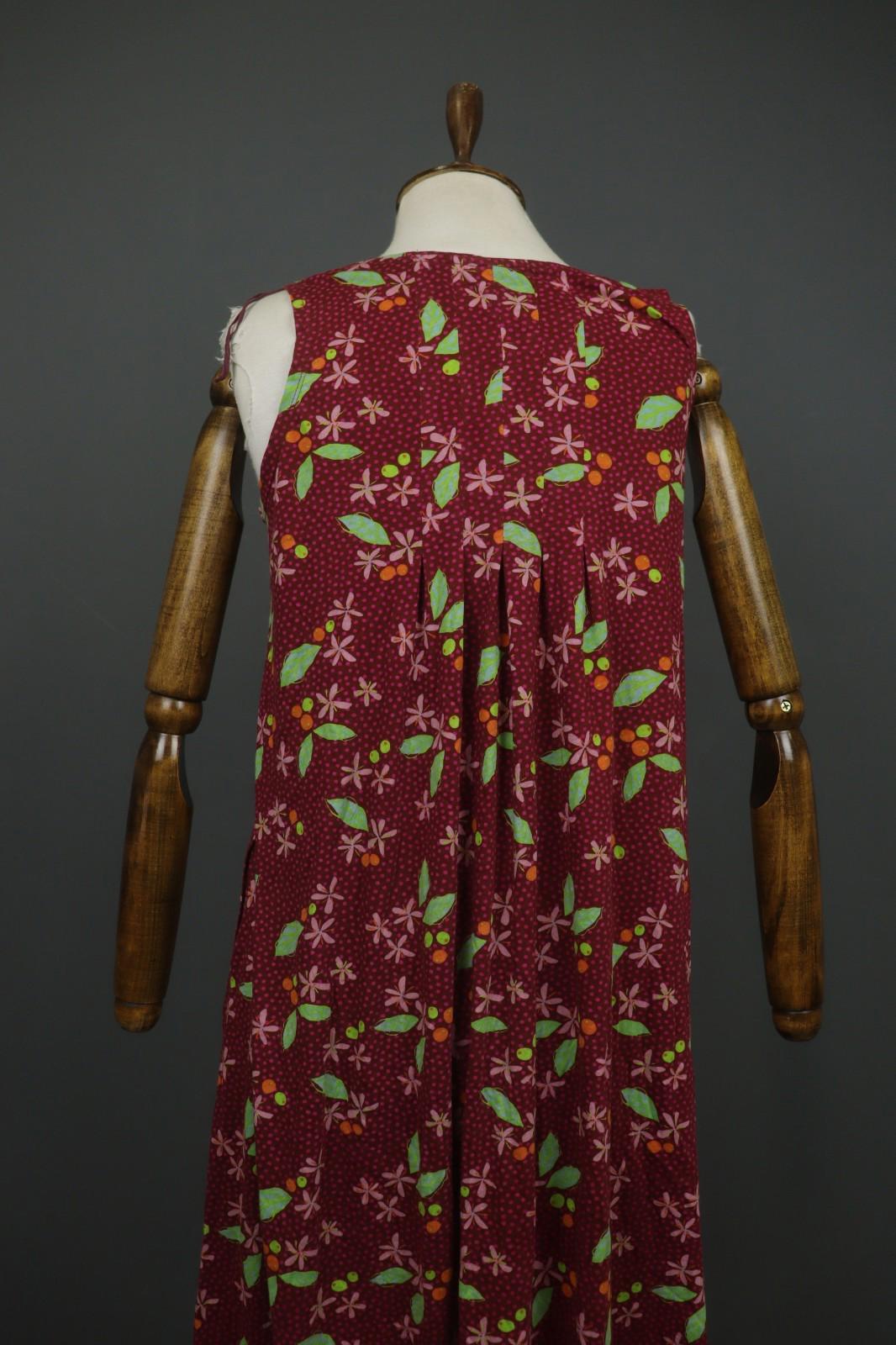 GUDRUN SJODEN Multicolor Floral Cotton Sleeveless Round Neck Tank Dress – Size M