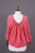 Denim & Supply Ralph Lauren Pink 3/4 Sleeve Drawstring Blouse Top Shirt – Size M