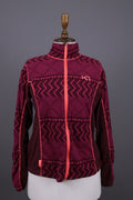 Kari Traa Purple Geometric Striped Full Zip Fleece Jacket – Size L