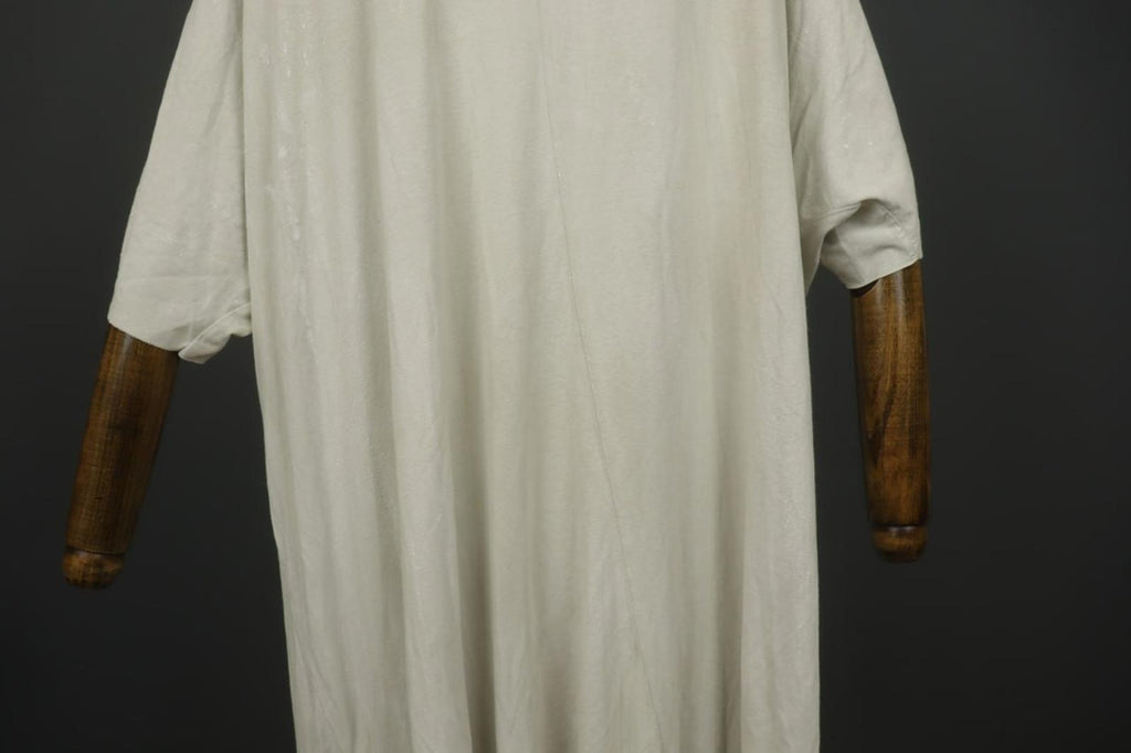 RUNDHOLZ DIP White 3/4 Sleeve Crew Neck Asymmetrical Hem Pullover T-Shirt Dress