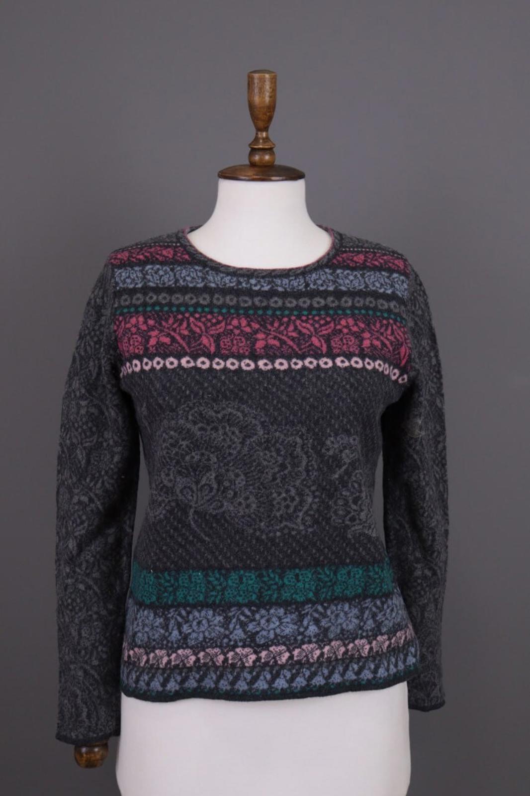 IVKO Multicolor Floral Jacquard Wool Knit Jumper Sweater – Size M / 38