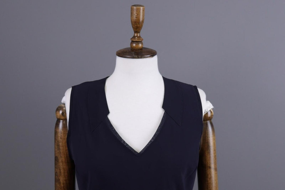 MARITHE FRANCOIS GIRBAUD Blue Tank Shift Midi Dress – Size I 46 / US 7 / F 42 / M