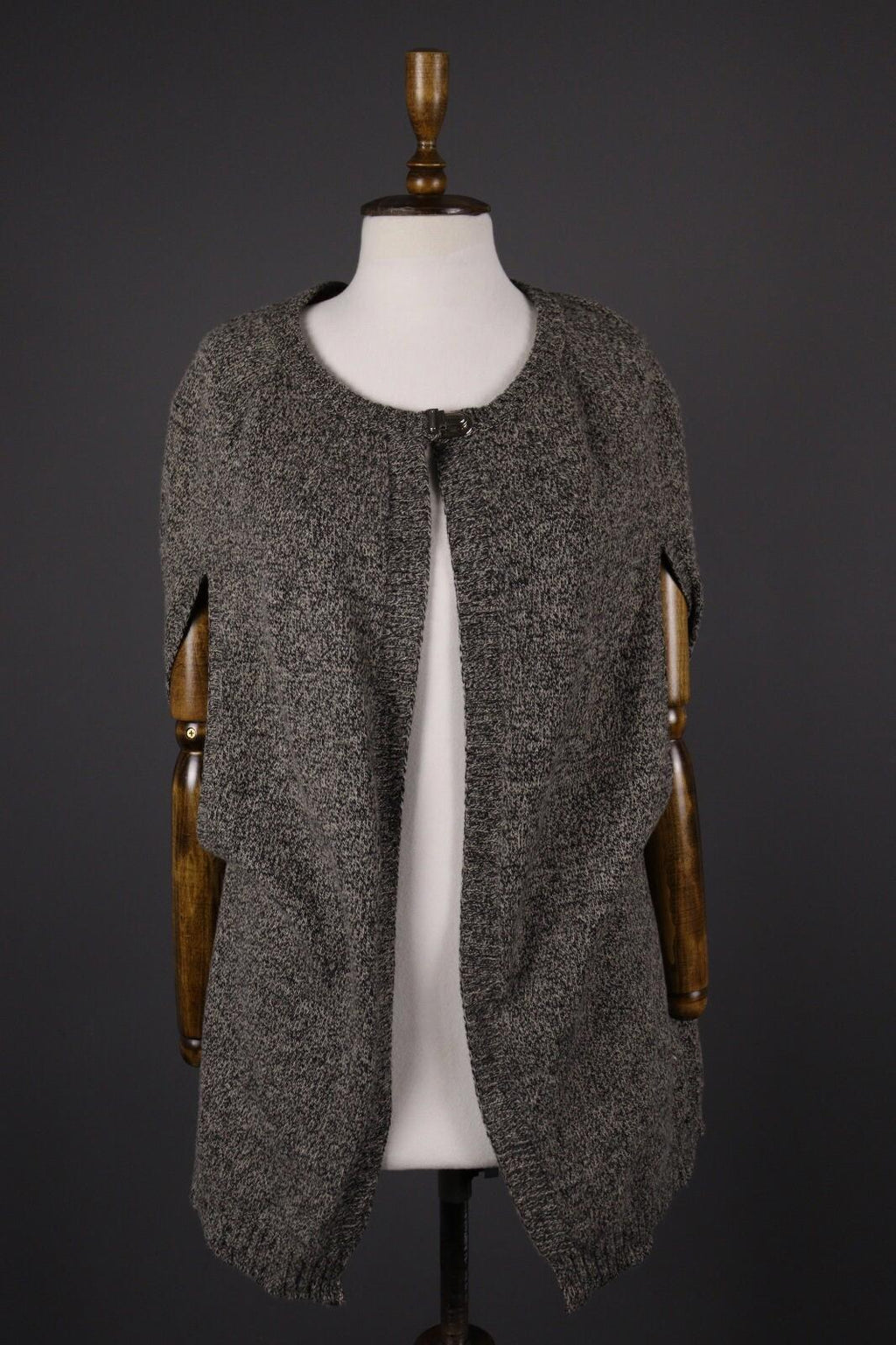 COP COPINE Gray Designer Knit Drape Cardigan Sweater – Size M