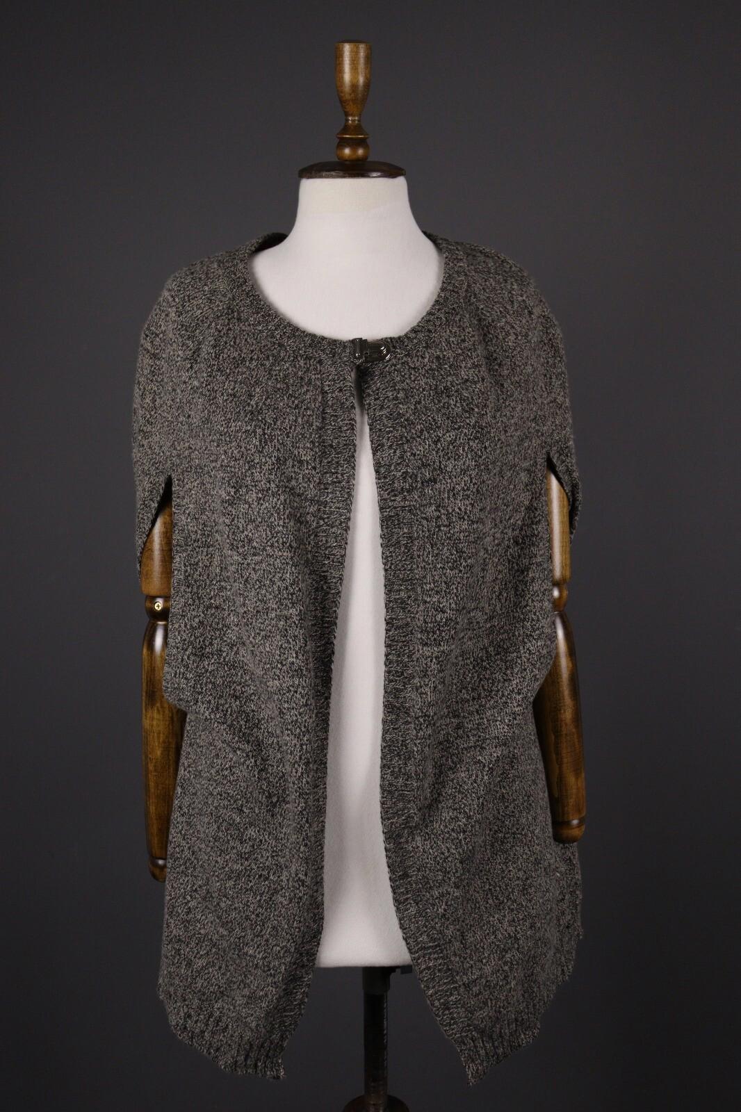 COP COPINE Gray Designer Knit Drape Cardigan Sweater – Size M