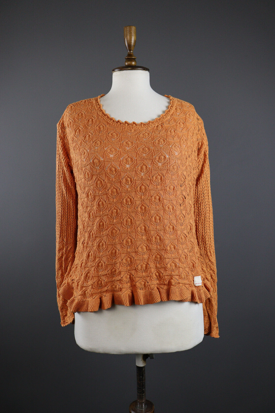Odd Molly Cotton Long Sleeve Crochet Mesh Sweater – Women's 0