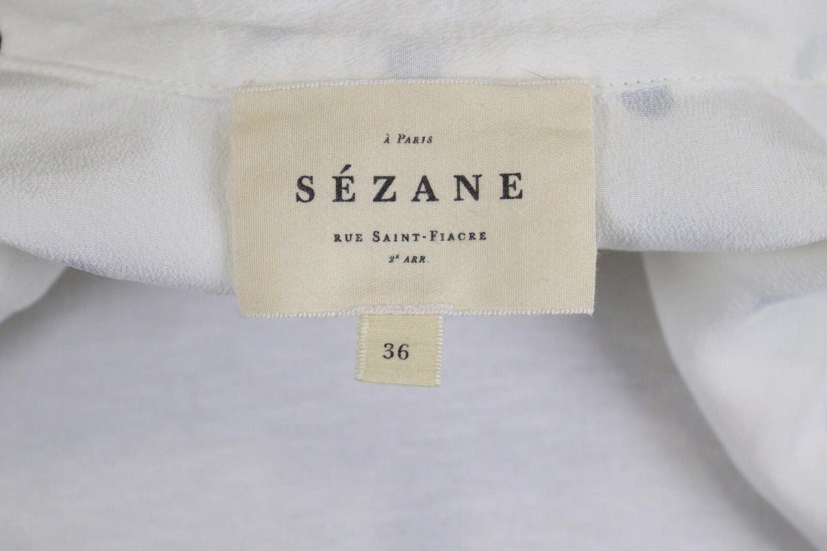 SEZANE Beige Black Polka Dots Long Sleeve Button Up Shirt – Size 36