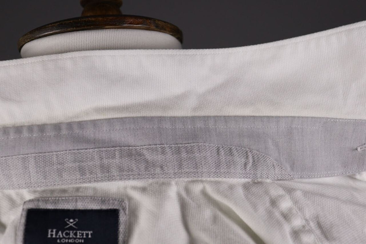 Hackett London Slim Fit White Luxury Long Sleeve Button Down Shirt – Size S