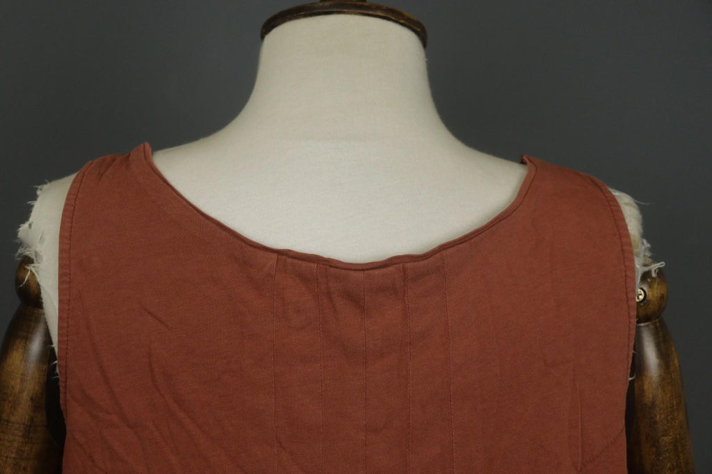 GUDRUN SJODEN Brown Pleated Sleeveless Scoop Neck Pullover Tank Dress – Size M