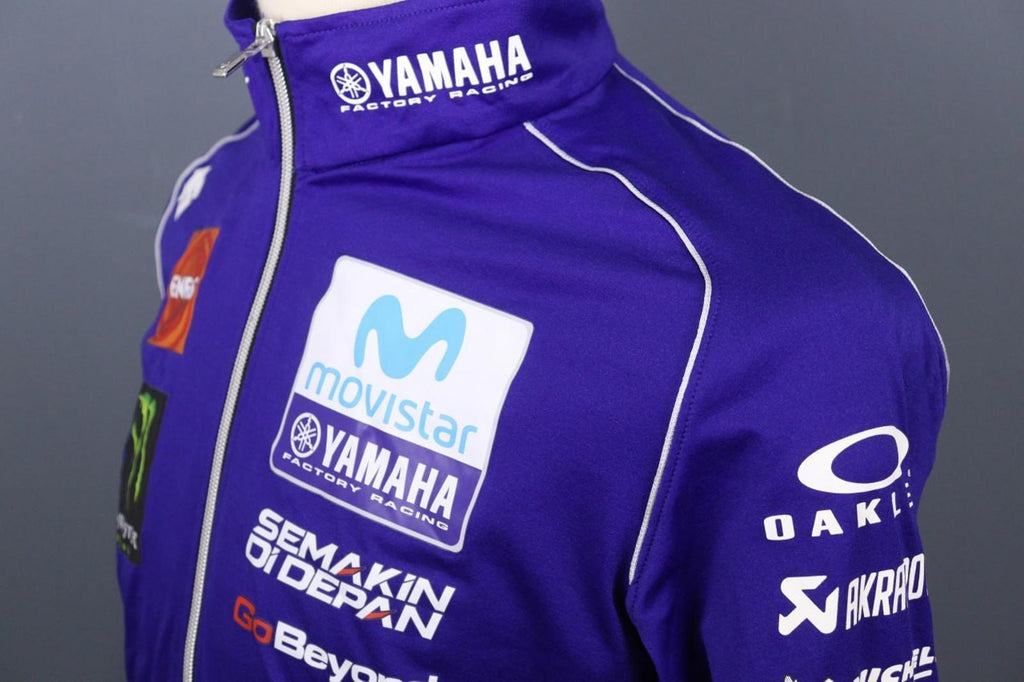 Yamaha Motor Blue Raglan Sleeve Full Zip Monster Energy Racing Team Jacket Sz S