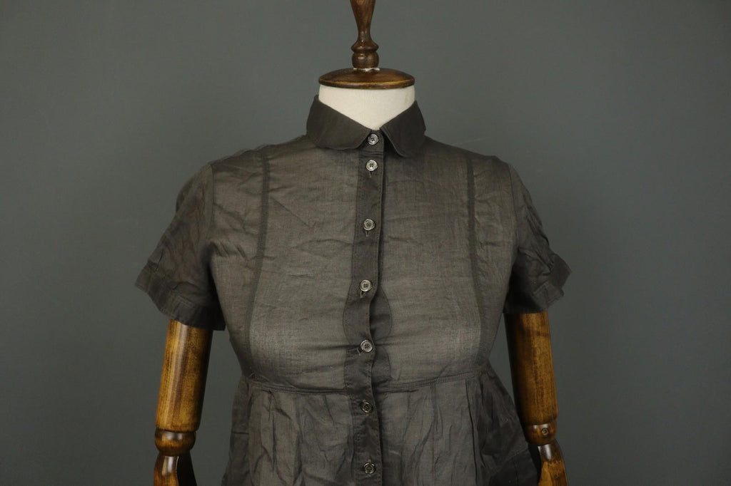 BURBERRY LONDON Brown Slim Fit Short Sleeve Collared Button-Up Shirt Top – Size 38
