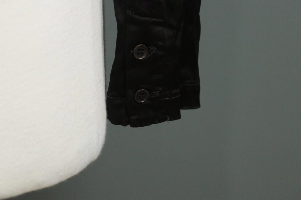 TRANSIT PAR SUCH Black Long Sleeve Button Down Rayon Cropped Top Shirt – Size 1