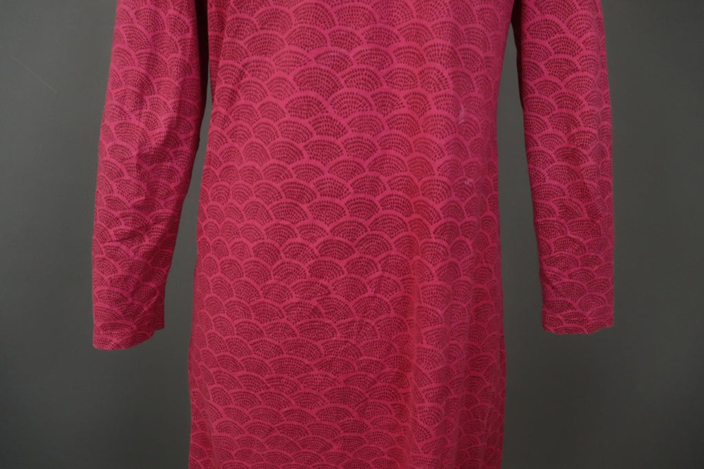 MARIMEKKO Red Dotted Cotton Round Neck Long Sleeve Casual Shift Dress – Size M