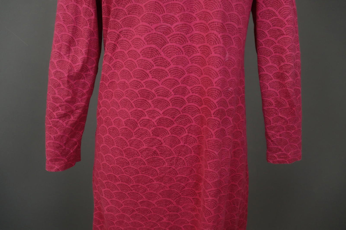 MARIMEKKO Red Dotted Cotton Round Neck Long Sleeve Casual Shift Dress – Size M