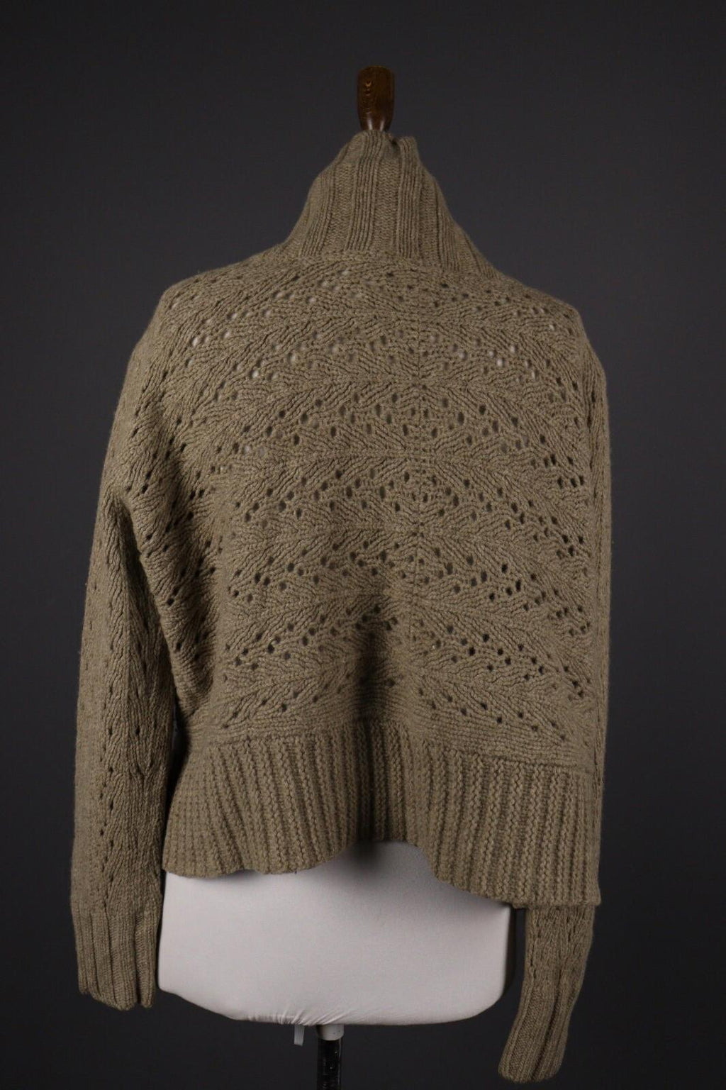 OSKA Brown Wool Knit Long Sleeve Drape Cardigan Sweater – Size 2