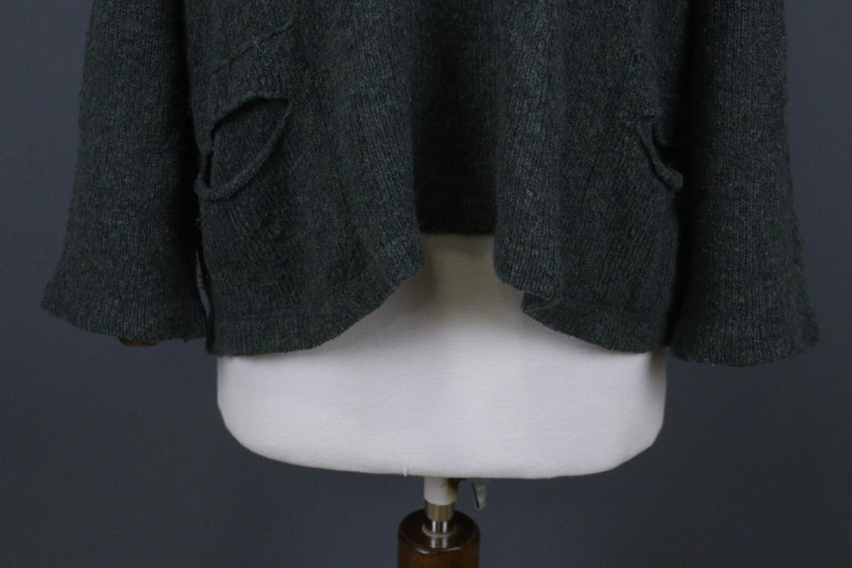 GRIZAS Gray Knit Lagenlook Designer Pullover Sweater – Size L