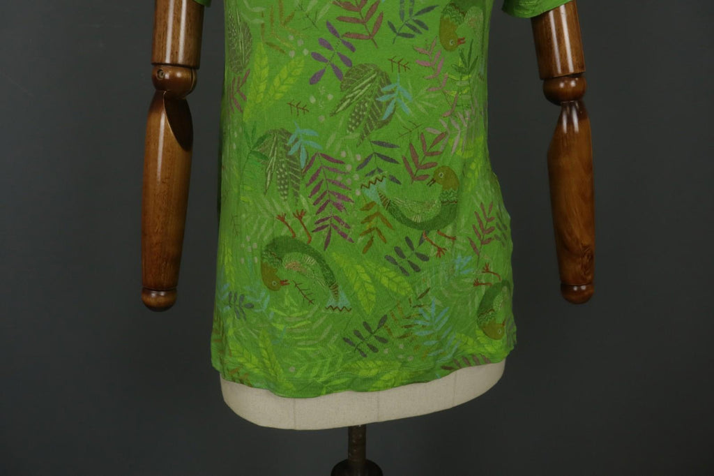 GUDRUN SJODEN Green Geometric Long Sleeve Round Neck Pullover Blouse Top – Size S