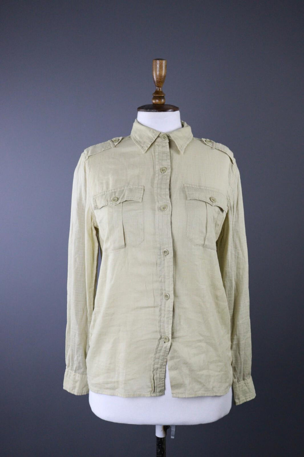 DENIM & SUPPLY RALPH LAUREN Beige Long Sleeve Button Up Shirt Blouse – Size S