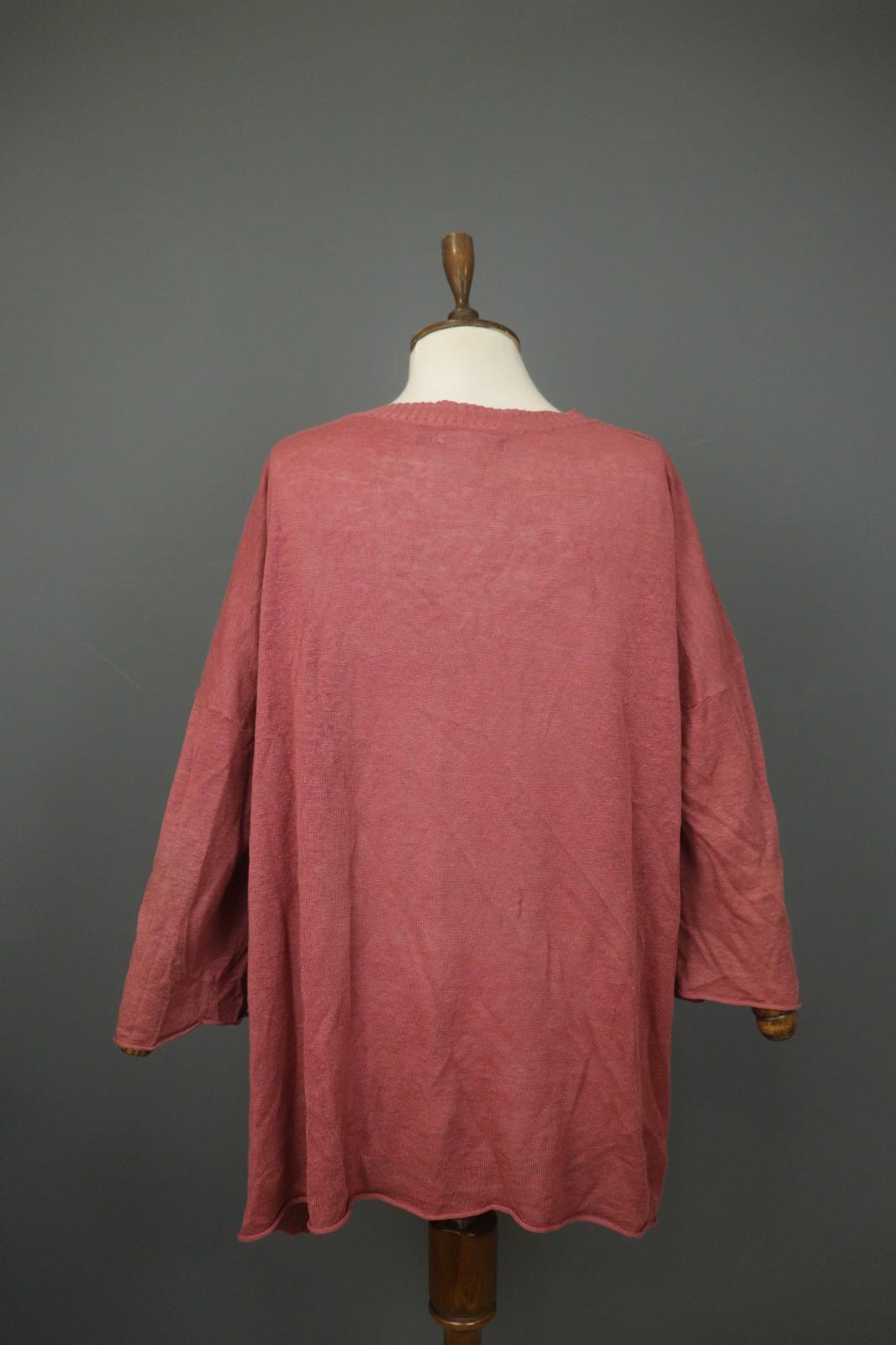GUDRUN SJÖDEN Marron 100% Linen Knit Long Sleeve Pullover Sweater Dress – Size XL