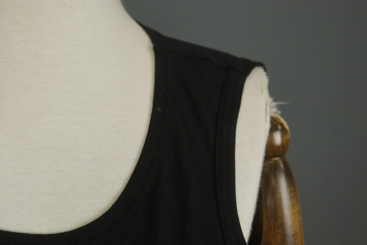RUNDHOLZ Cropped Tank Top Black Wide Strap Round Neck Regular Pullover – Size S/M