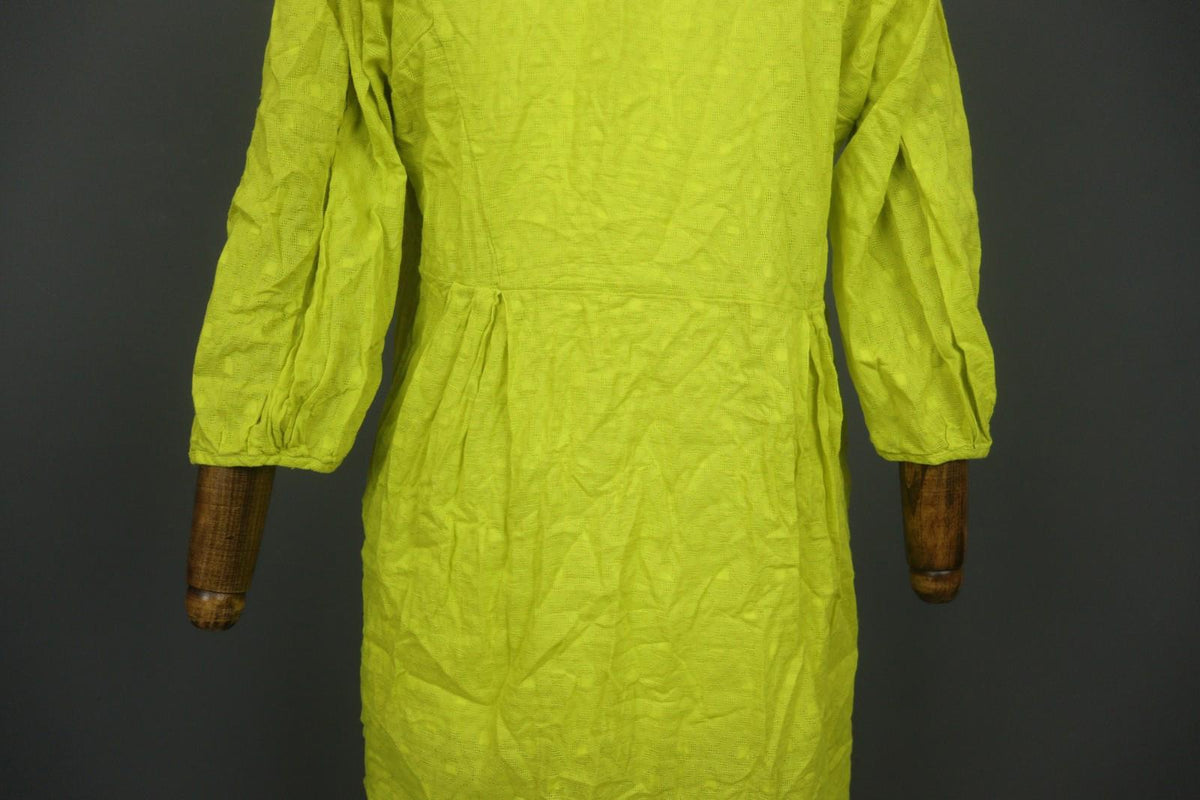 GUDRUN SJODEN Lemon Regular Fit Long Sleeve Button Front Shirt Dress – Size M