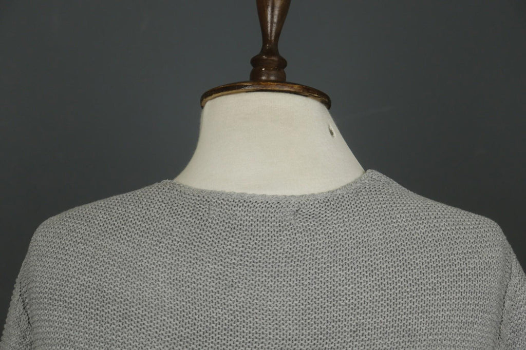 GUDRUN SJODEN Gray 100% Cotton Long Sleeve Round Neck Pullover Sweater – Size S