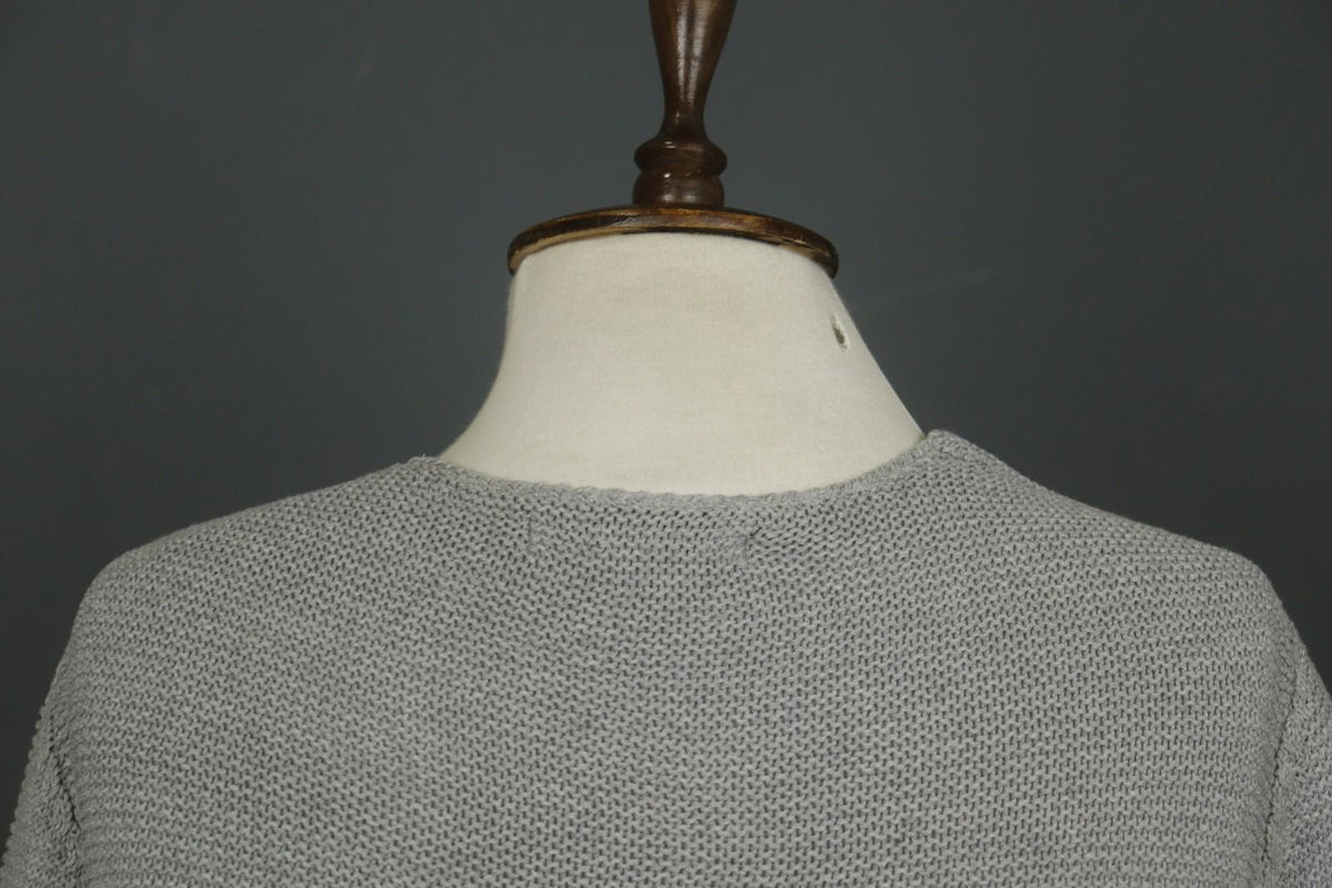 GUDRUN SJODEN Gray 100% Cotton Long Sleeve Round Neck Pullover Sweater – Size S