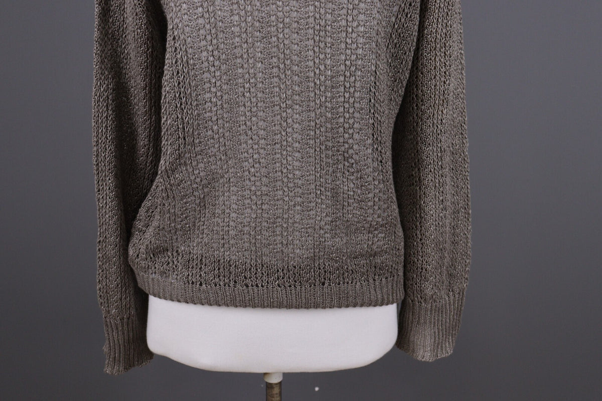 Oska Brown Lagenlook Relaxed Linen Knit Pullover Sweater – Size 2 / M