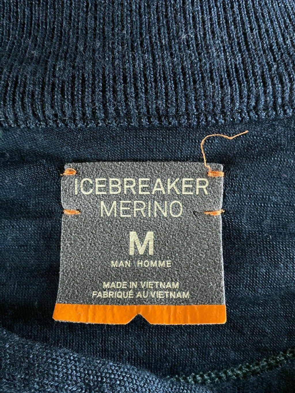 Icebreaker Blue High Neck 1/4 Zip Merino Wool Activewear Sweater – Men's M