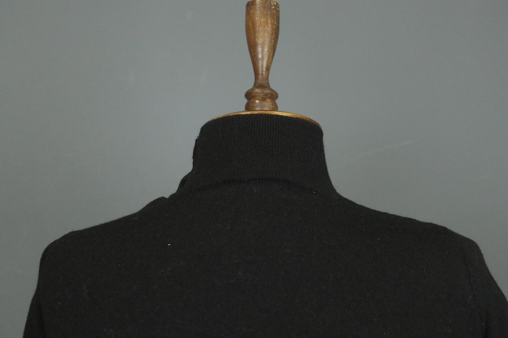 SEZANE Black Turtleneck Raglan Sleeve Button Detailed Pullover Sweater – Size S