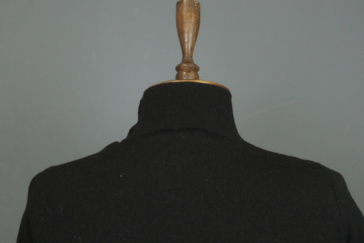 SEZANE Black Turtleneck Raglan Sleeve Button Detailed Pullover Sweater – Size S