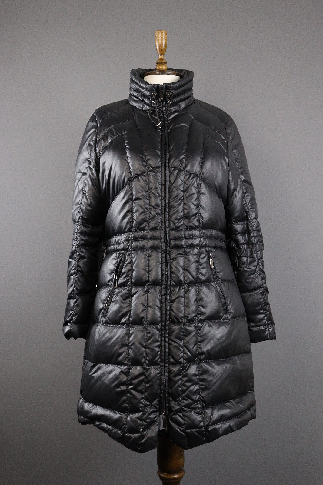 Romeo Gigli Full Zip Quilted Belted Puffer Down Overcoat Jacket – Women's L
