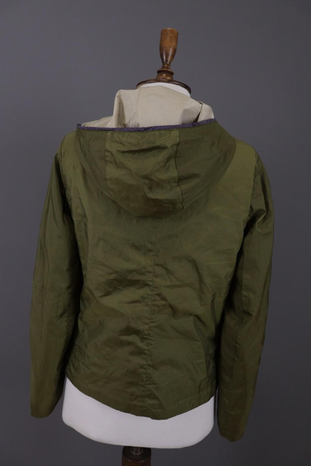 Max Mara Jacket Cream Green Reversible Zipped Pocket Hooded Full Zip – Size 10