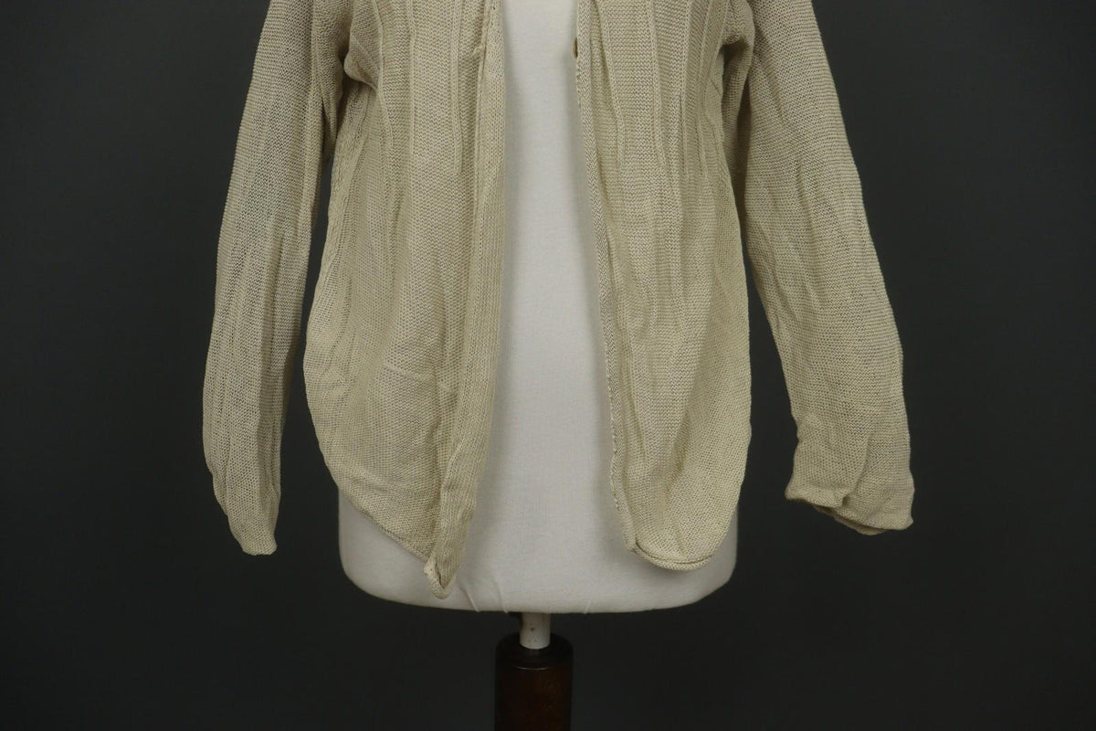 GUDRUN SJODEN Beige Knitted Long Sleeve Button Front Cardigan Sweater – Size XL