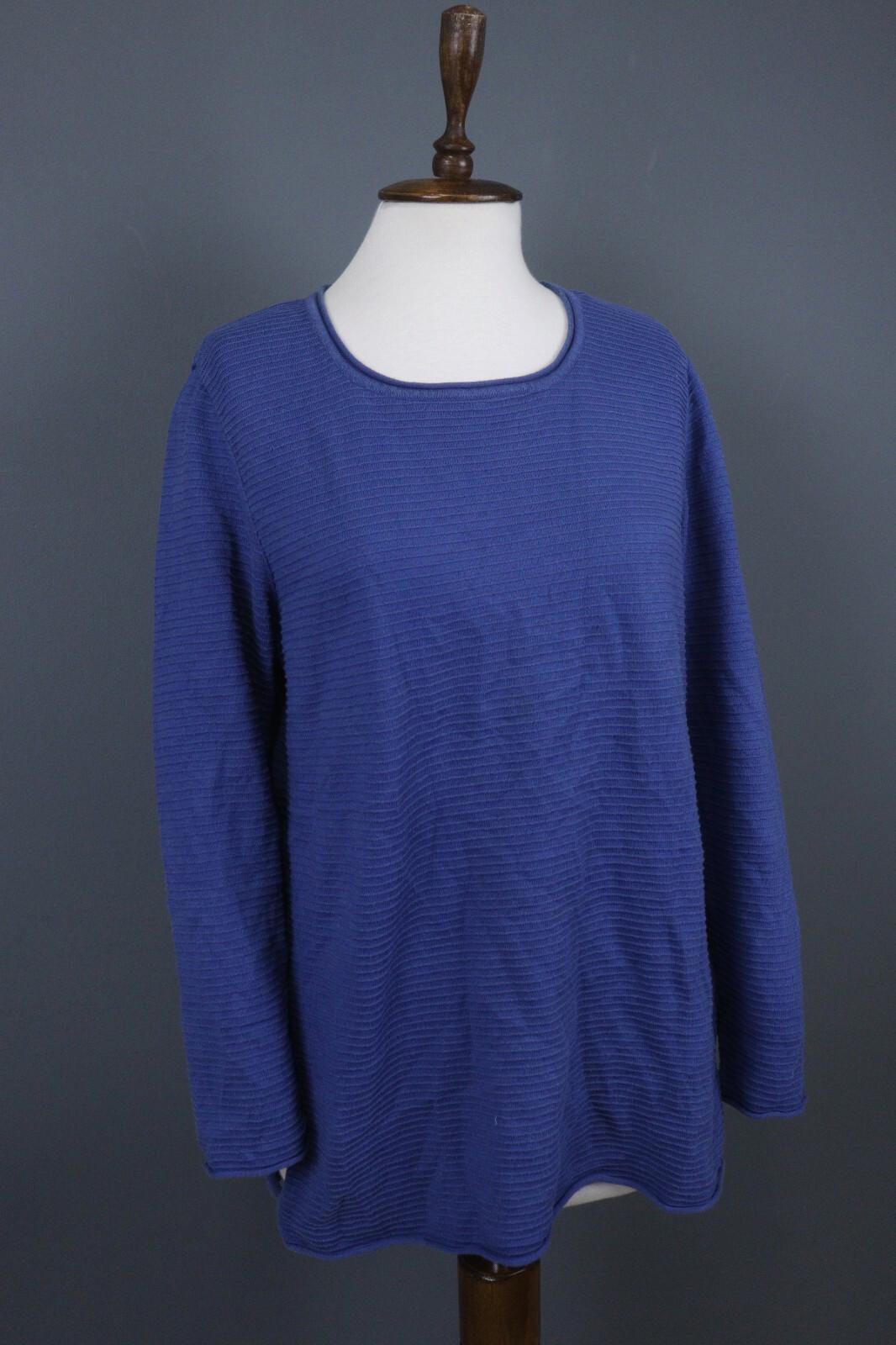 GUDRUN SJODEN Blue Striped Long Sleeve Top Blouse – Size M