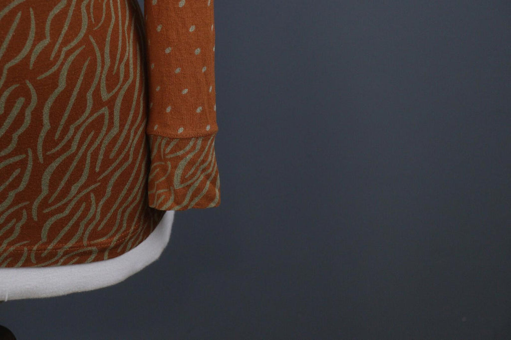 GUDRUN SJODEN Brown Long Sleeve Lightweight Top Blouse – Size S