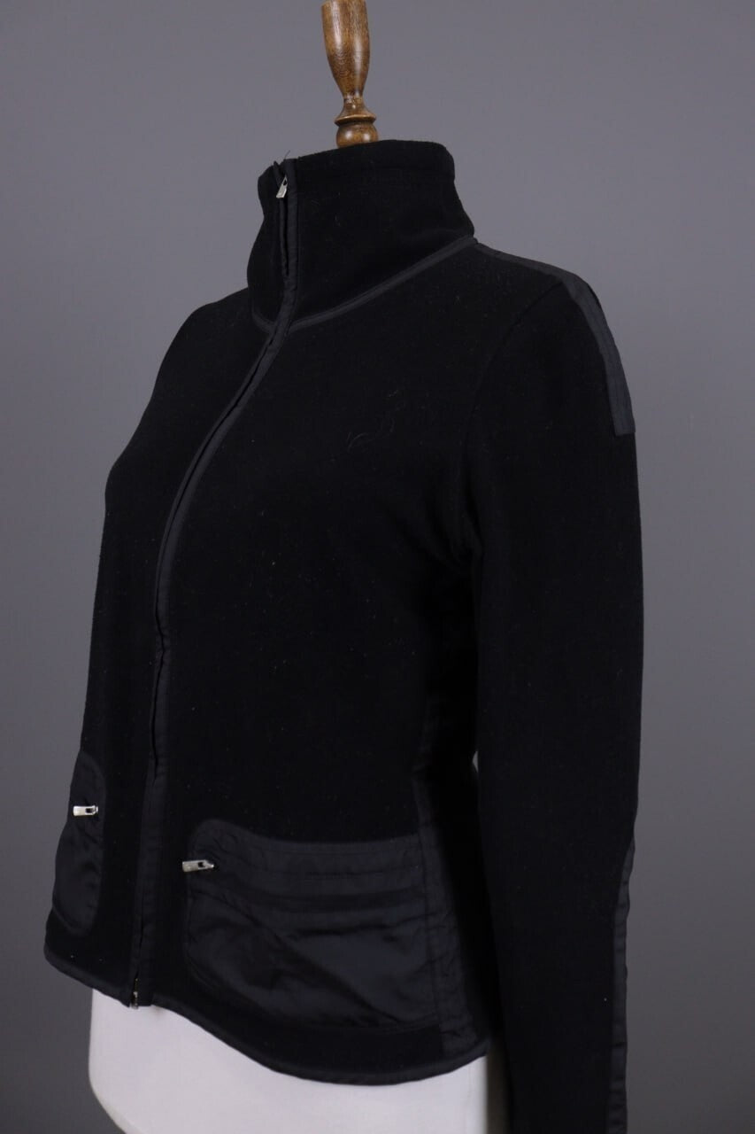 Frauenschuh Balck High Neck Pockets Full Zip Fleece Jacket – Size L