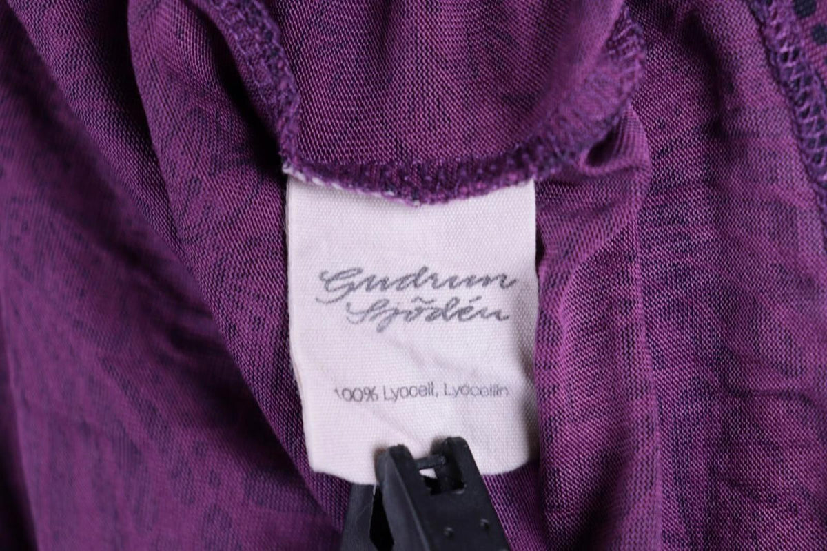 GUDRUN SJODEN Purple Lightweight Floral Sweater – Size M