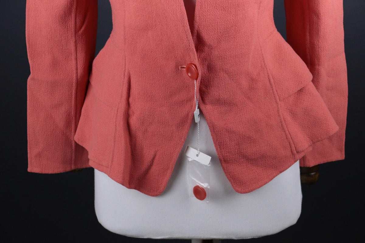 NWT ARMANI COLLEZIONI Pink One Button Lightweight Blazer Jacket USA 8