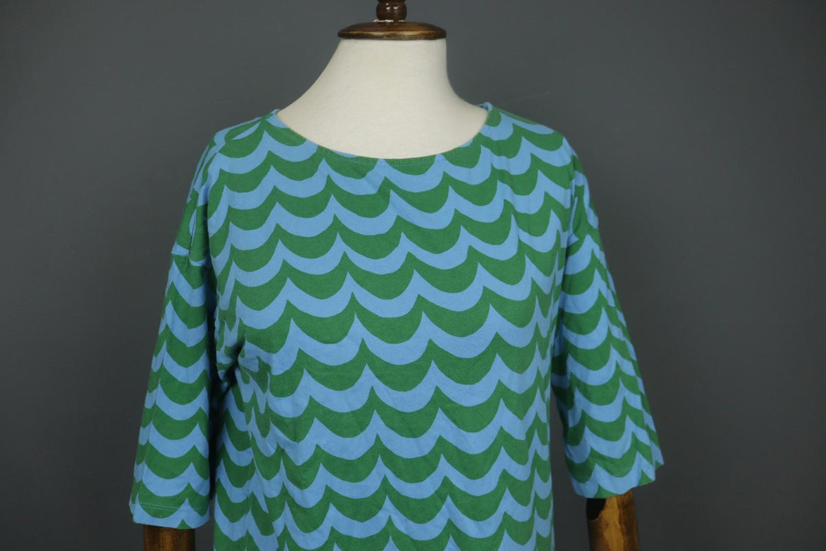 MARIMEKKO X Uniqlo Laine Multi Scallop Print Cotton Pullover Tunic Top – Size M