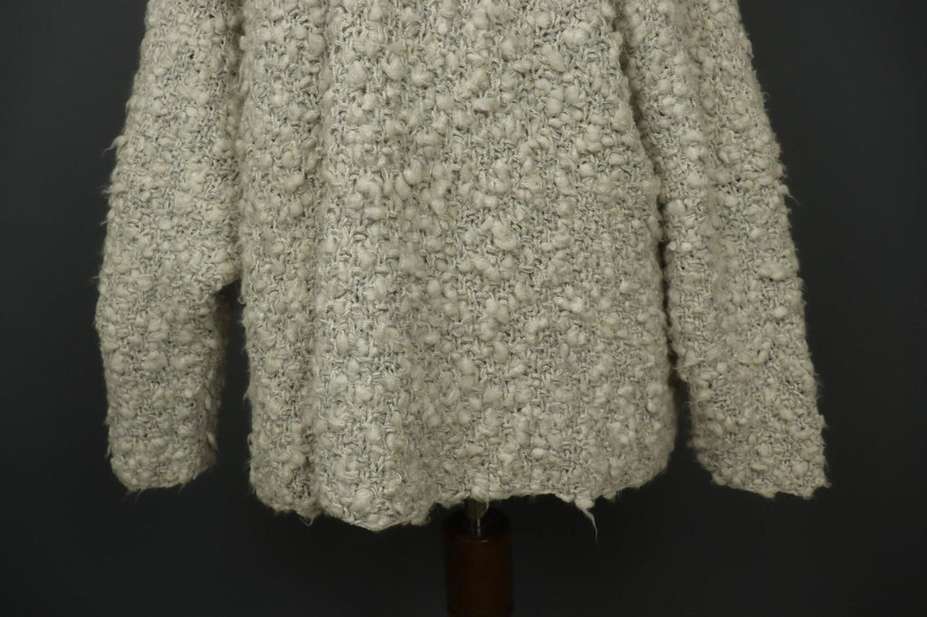 BARBARA SPEER Ivory Textured Knit Long Sleeve Round Neck Pullover Sweater M/L