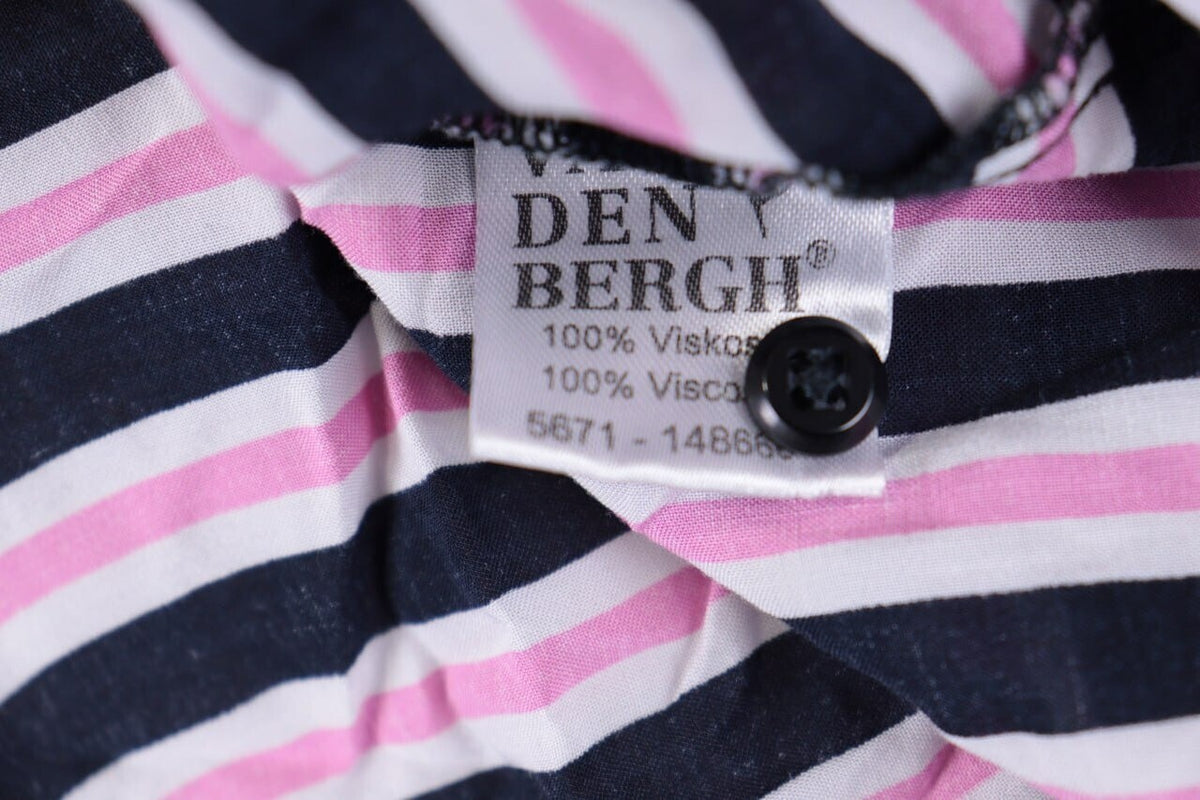 Emily Van Den Bergh Multicolor Striped Long Sleeve Henley Blouse Shirt Sz 38 / M