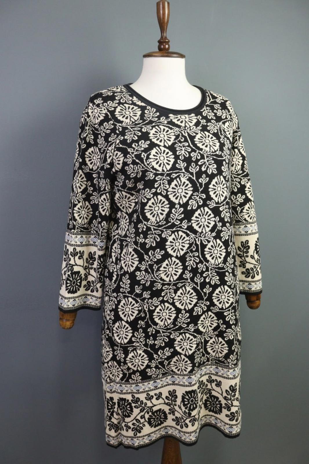 GUDRUN SJODEN Multicolor Floral Cotton Crew Neck Long Sleeve Sheath Dress – Size S