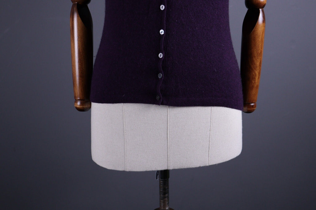 Brora Purple Wool Knit Vest Cardigan Sweater – Size S