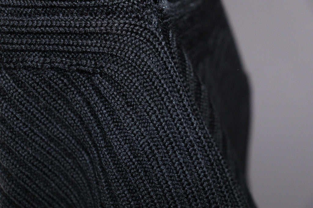 Kenzo Homme Black Vintage Merino Wool Full Zip Tight Knit Sweater – Size M