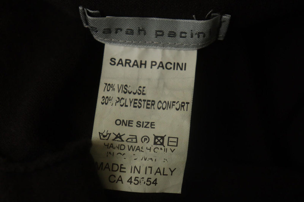 SARAH PACINI Black Viscose Blend Knit Short Sleeve Sweater Dress – Size One Size