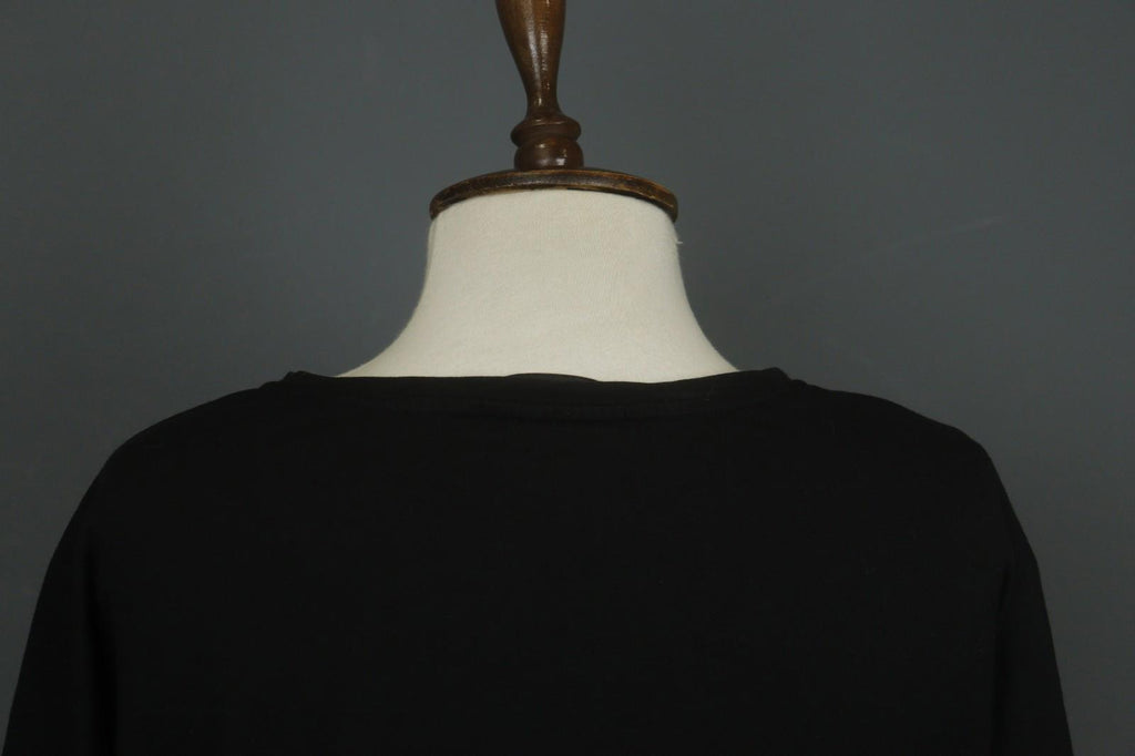 COP COPINE Black 3/4 Sleeve Crew Neck Regular Fit Pullover Modernist T-Shirt S/M