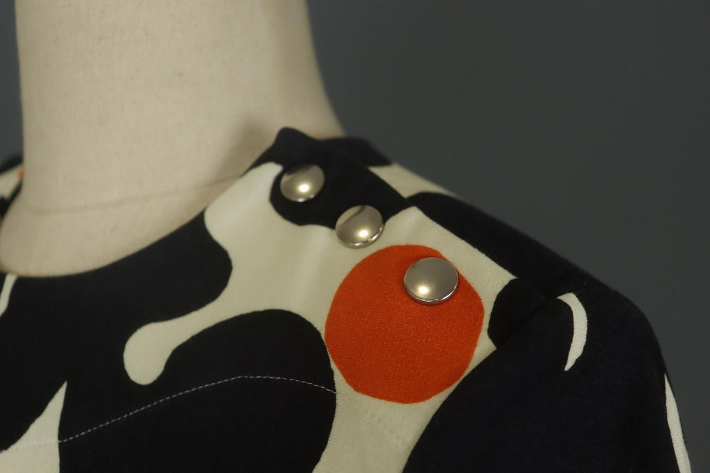 MARIMEKKO SIERRA Multi Patterned Viscose Snap Shoulder Sheath Dress – Size S