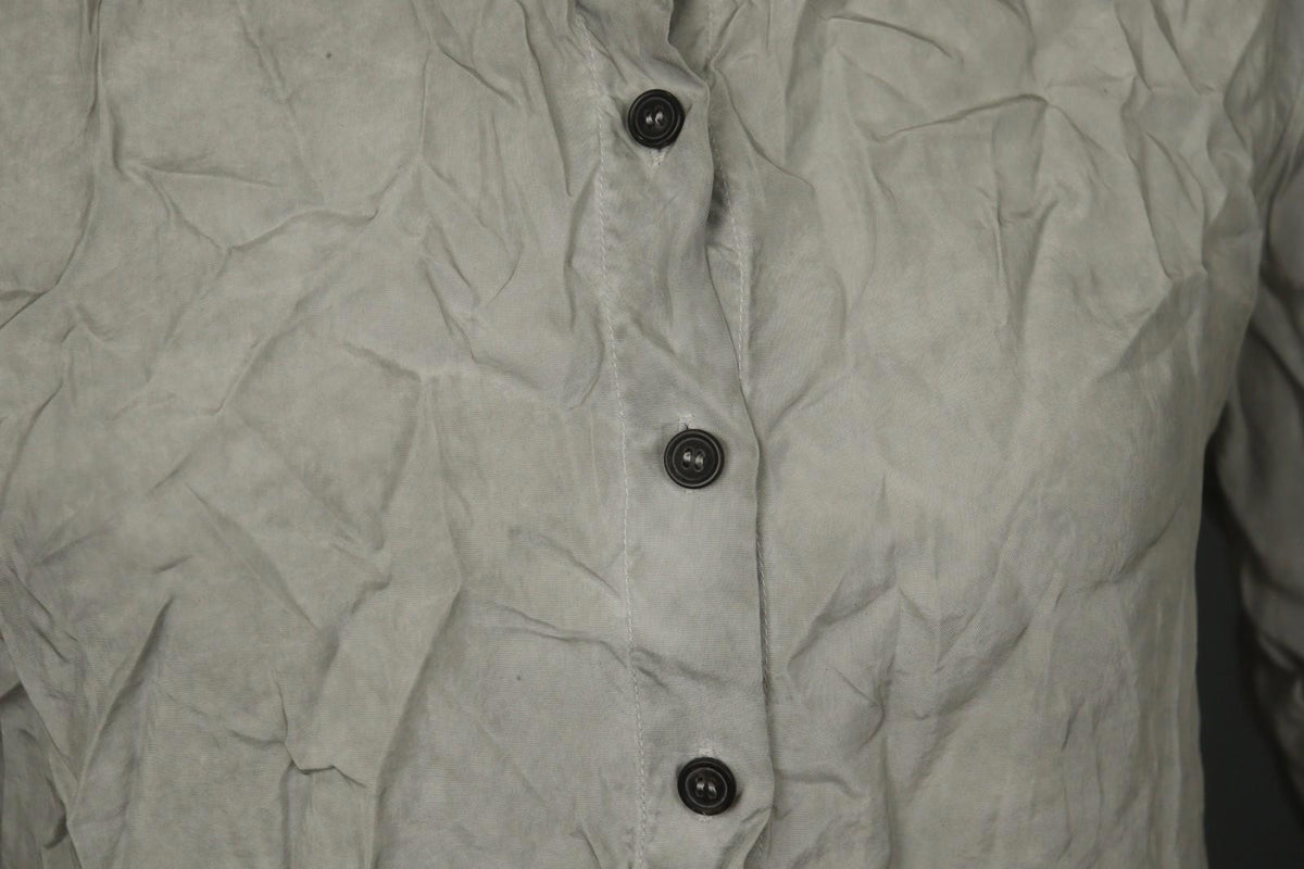 RUNDHOLZ DIP Gray 100% Cupro Long Sleeve Collared Casual Button-Up Shirt – Size S