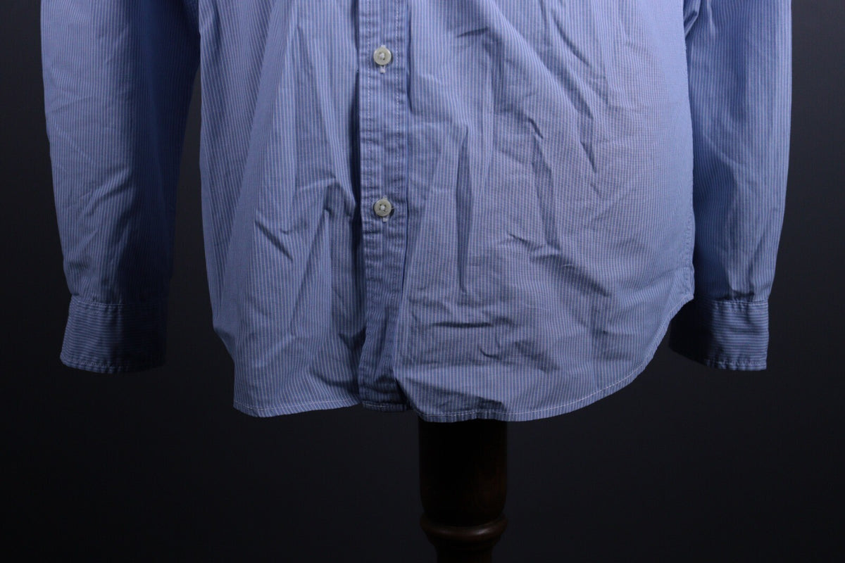Denim & Supply Ralph Lauren Blue Pinstripe Long Sleeve Button Down Shirt L