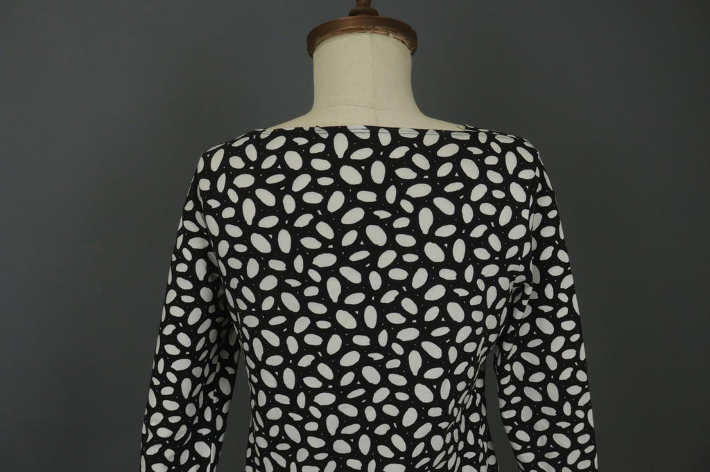 MARIMEKKO CERO White & Black Polka Dot Round Neck Long Sleeve Blouse Top – Size M
